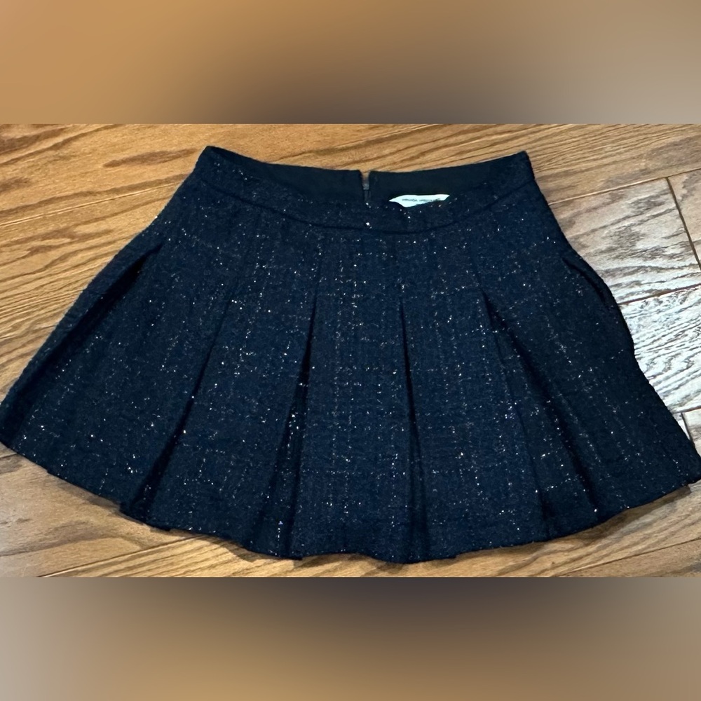 Amanda Uprichard Midnight Blue Textured Skirt medium